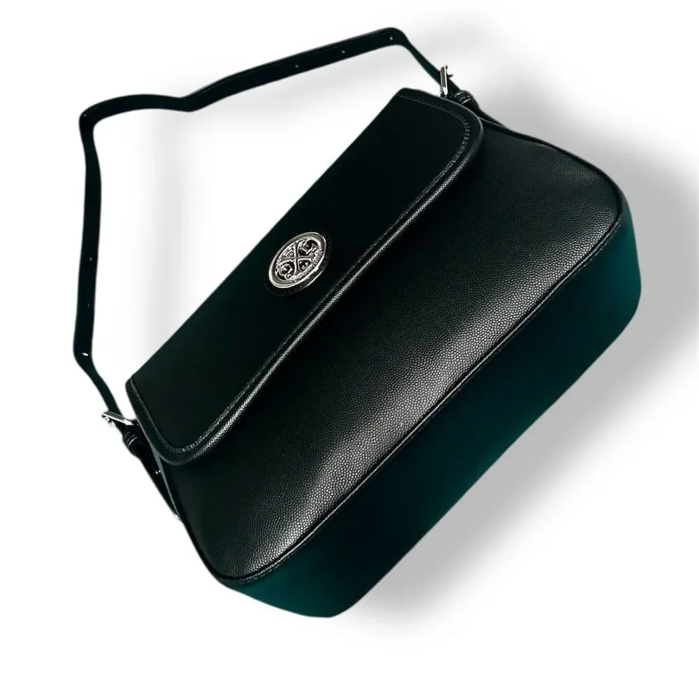 CXL by‎ Christian Lacroix Karen Black Caviar Shoulder Bag Vegan Leather Classic